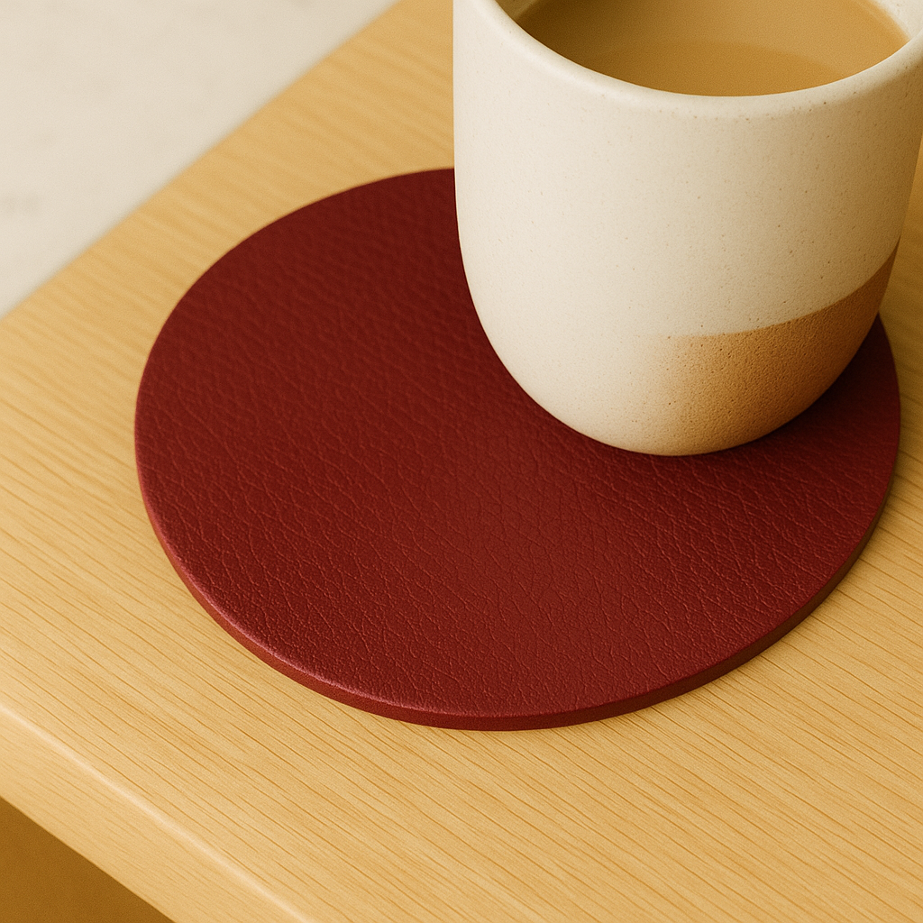 Yuvarlak Bardak Altlığı - bordo