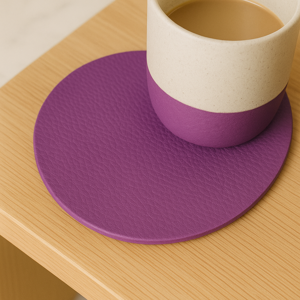 Yuvarlak Bardak Altlığı - mor