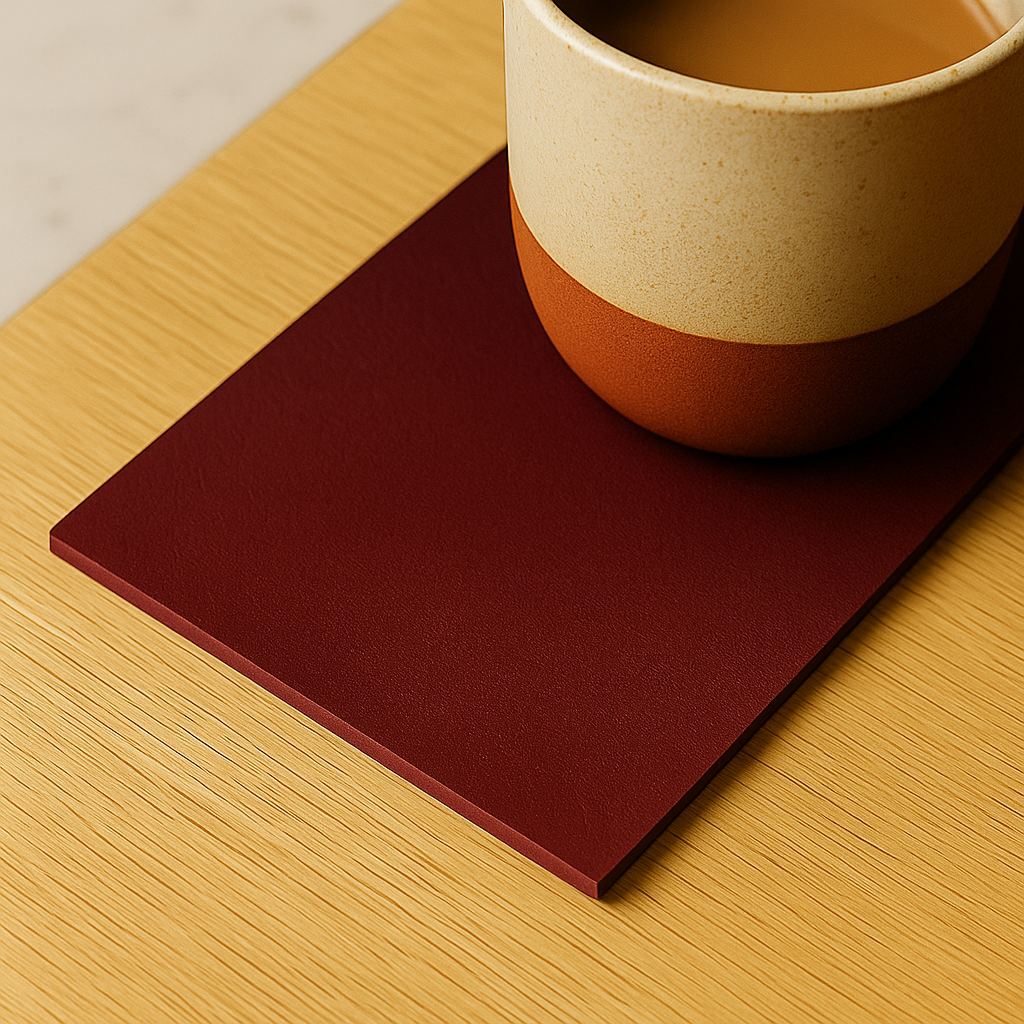 Kare Bardak Altlığı - bordo