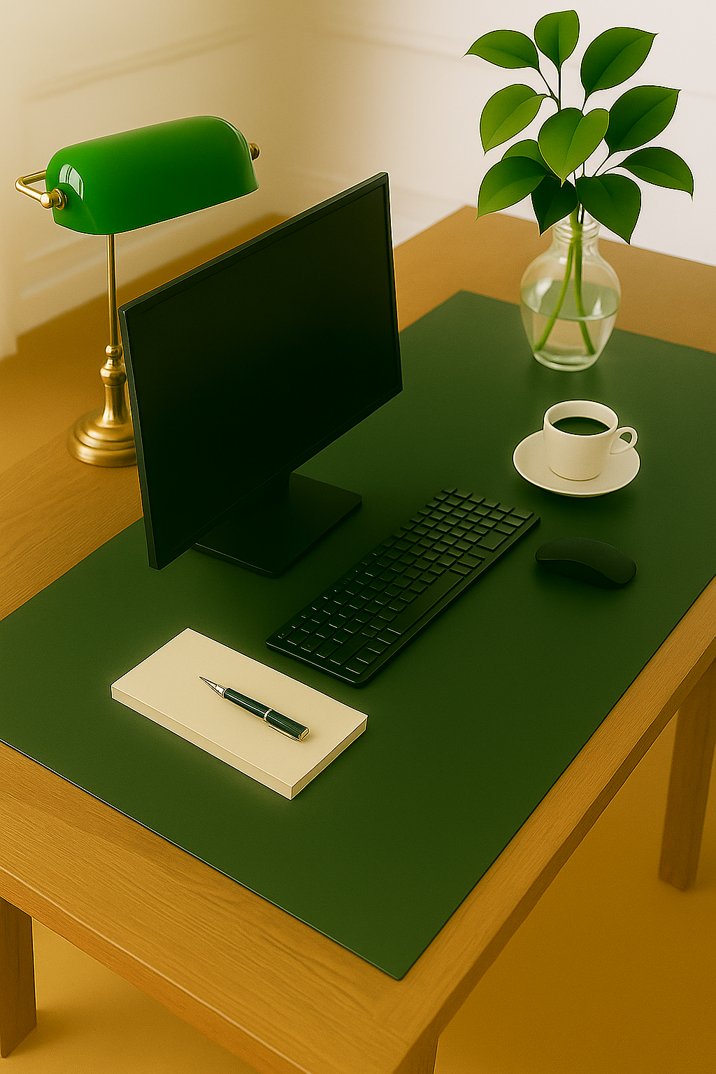 Haki 60cm x 2000cm Estetik Masa Dekor - Şık Ofis Düzenleme